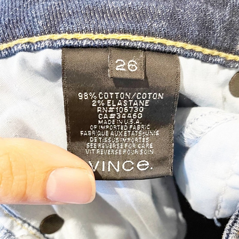 Vince Casey Cuffed Straight Leg Denim Jean Size 26 - Picture 9 of 16